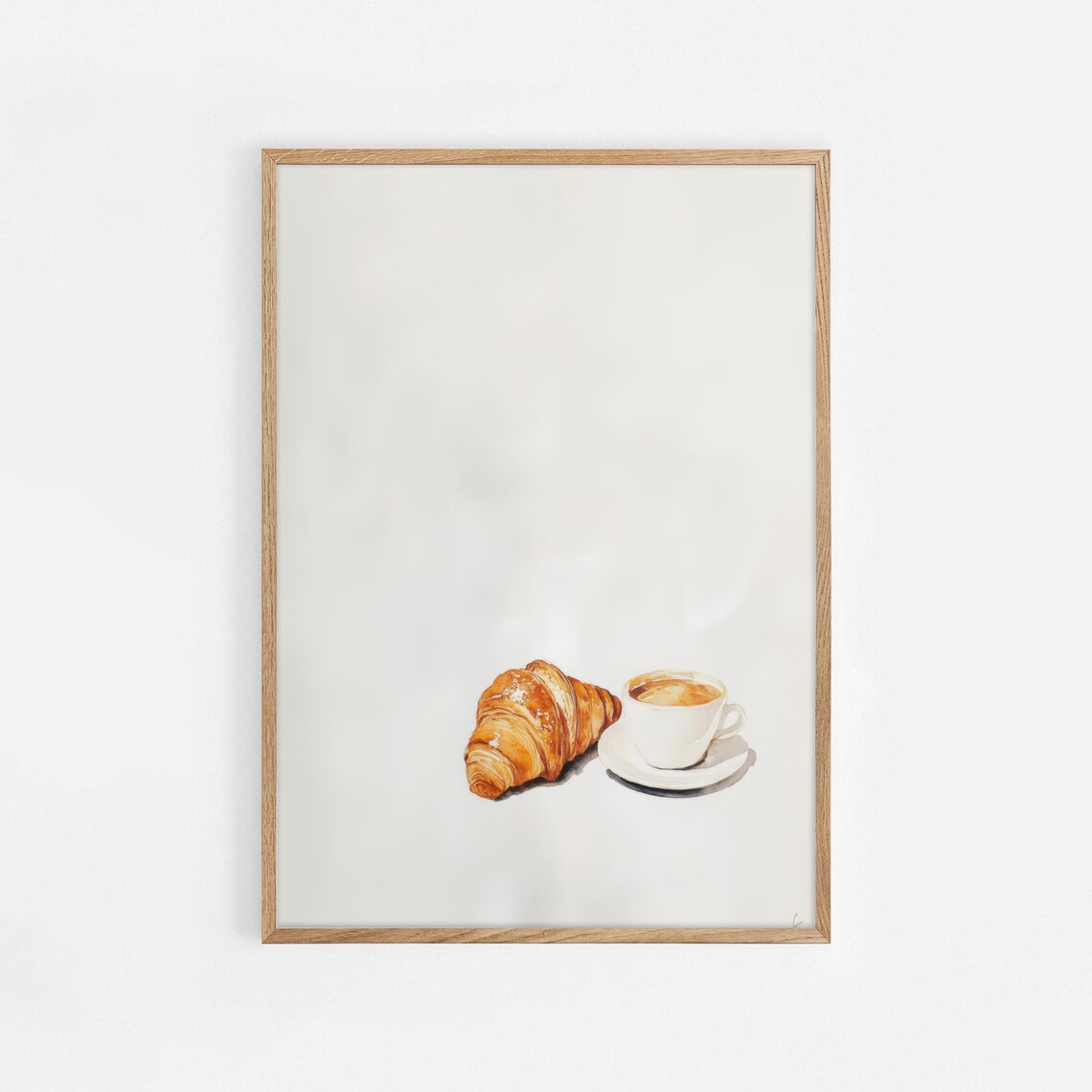 Croissant And Coffee Neutral Kitchen Poster