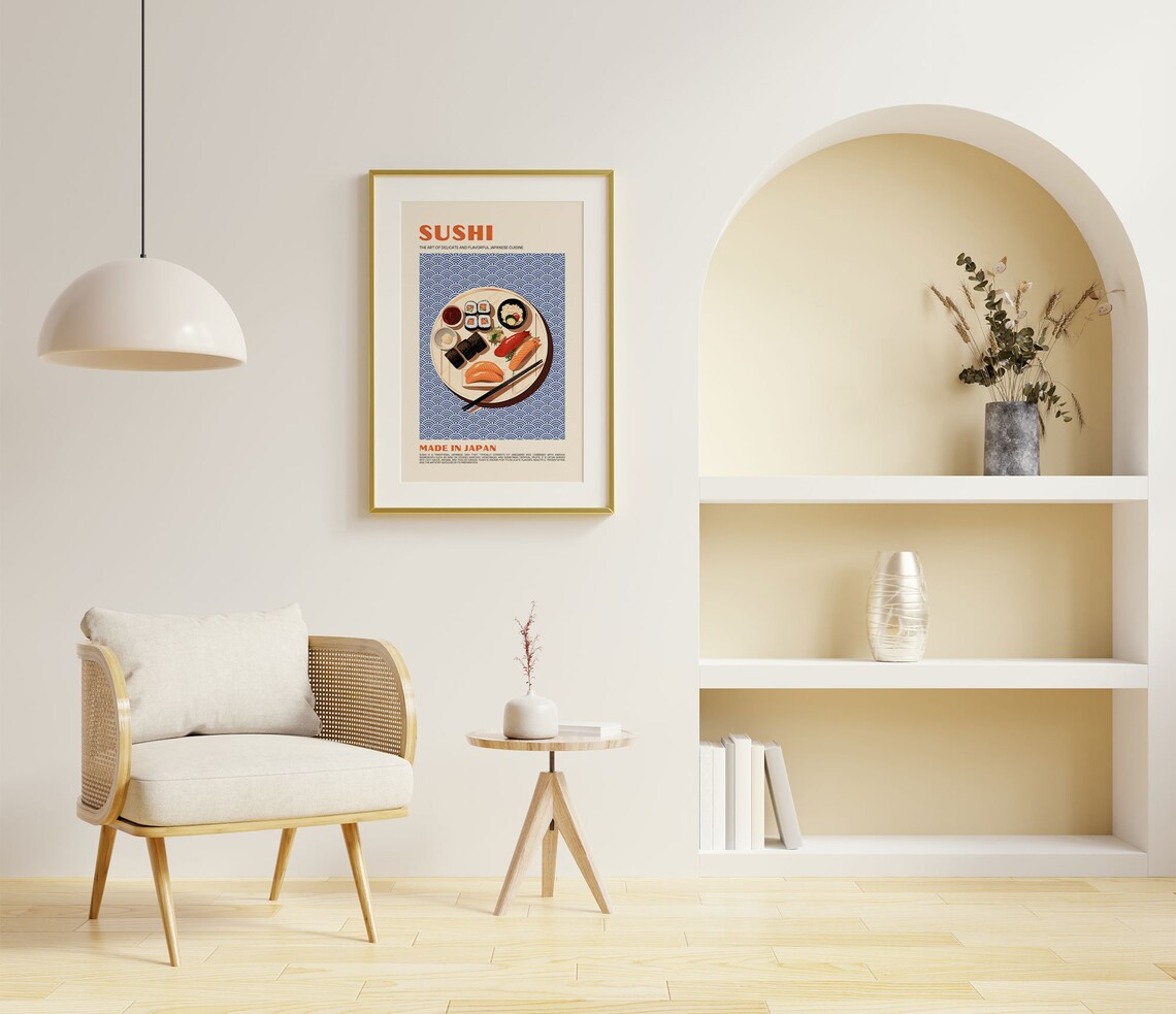 Sushi Poster Food Print, Modern Japanese Kitchen Decor - Image 4