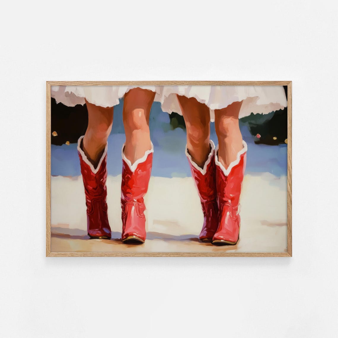 Red Cowgirl Boot Print Cute Girly Painting Trendy Dorm Decor Western Wall Cowgirl Aesthetic Xmas Southwest Art 733