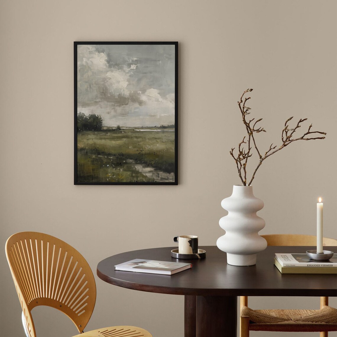 Rustic Country Vertical Landscape, Vintage Art Print - Image 4