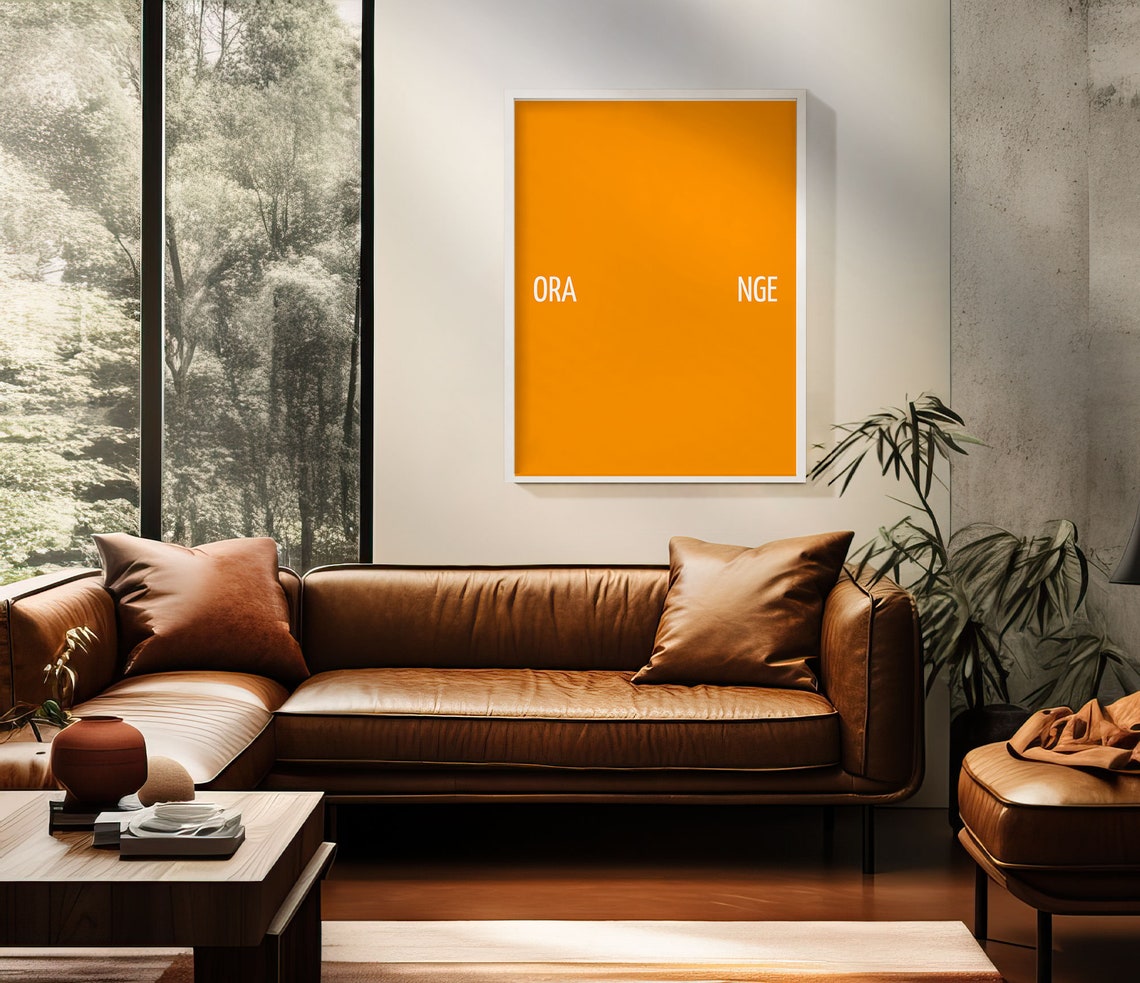 Orange Split Wordplay Typography Citrus Minimalist Kitchen Poster - Image 4