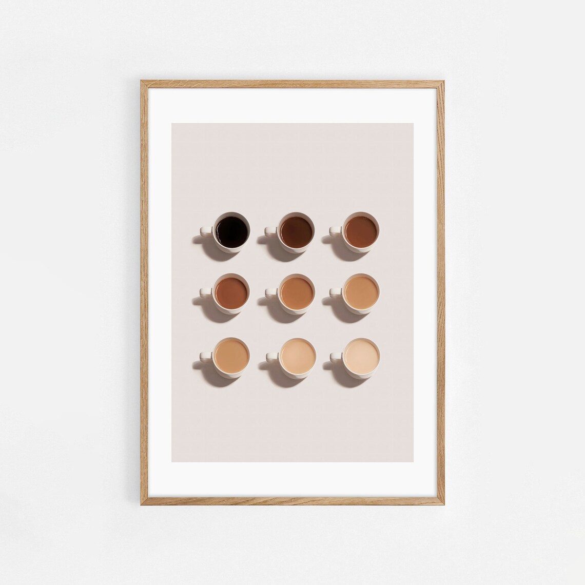 Coffee Shades Of Poster Art Print, Kitchen Cafe