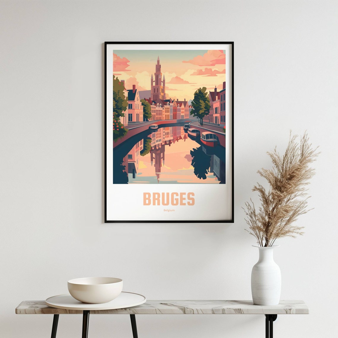 Bruges Poster Vintage Travel Poster Retro Bruges Travel Poster Gift Bruges Wall Art Vintage Poster Bruges Travel Poster - Image 3