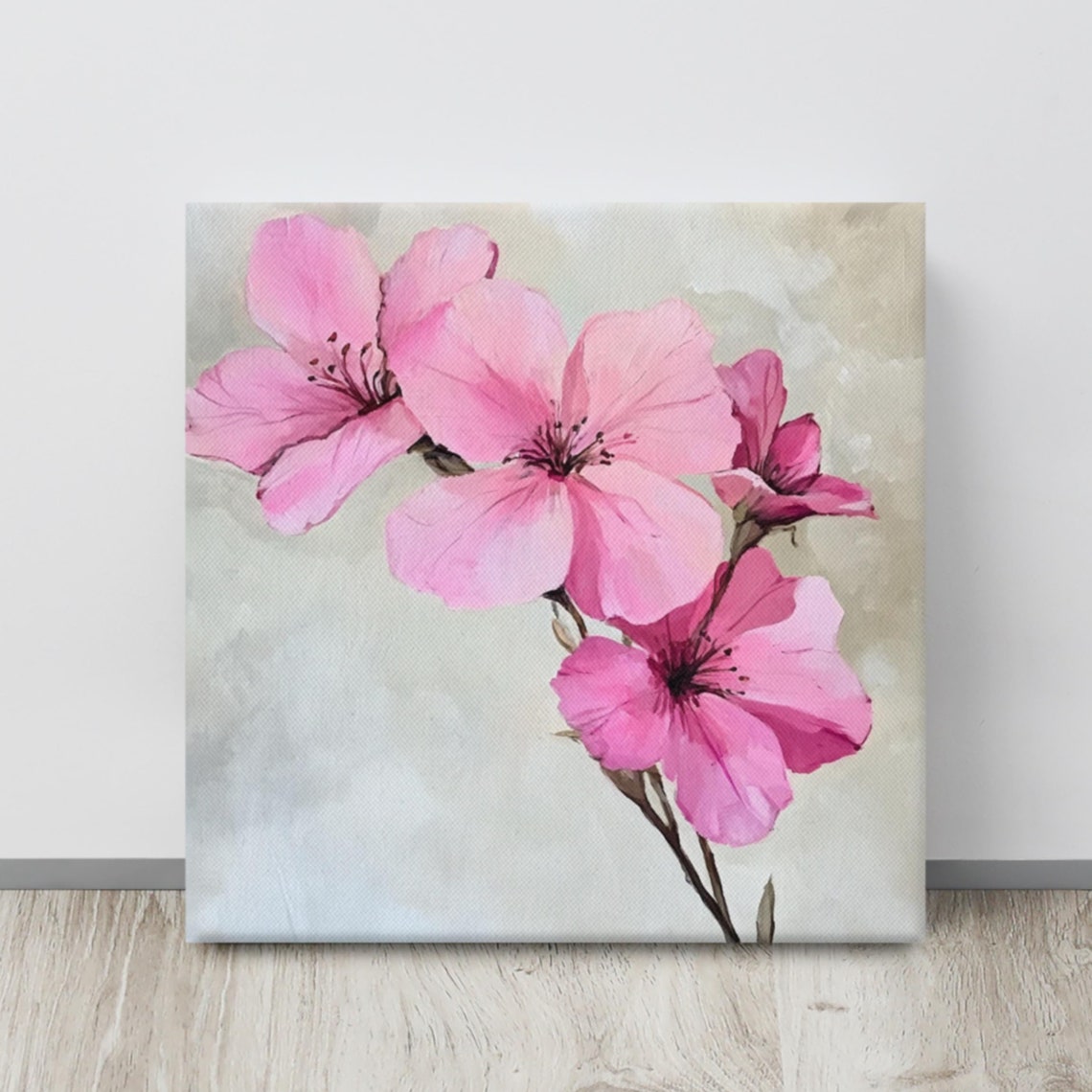 Pink Flower Wall Art Flower Painting Print Pink Flower Art Nature Wall Art Flower Wall Art Living Room Art