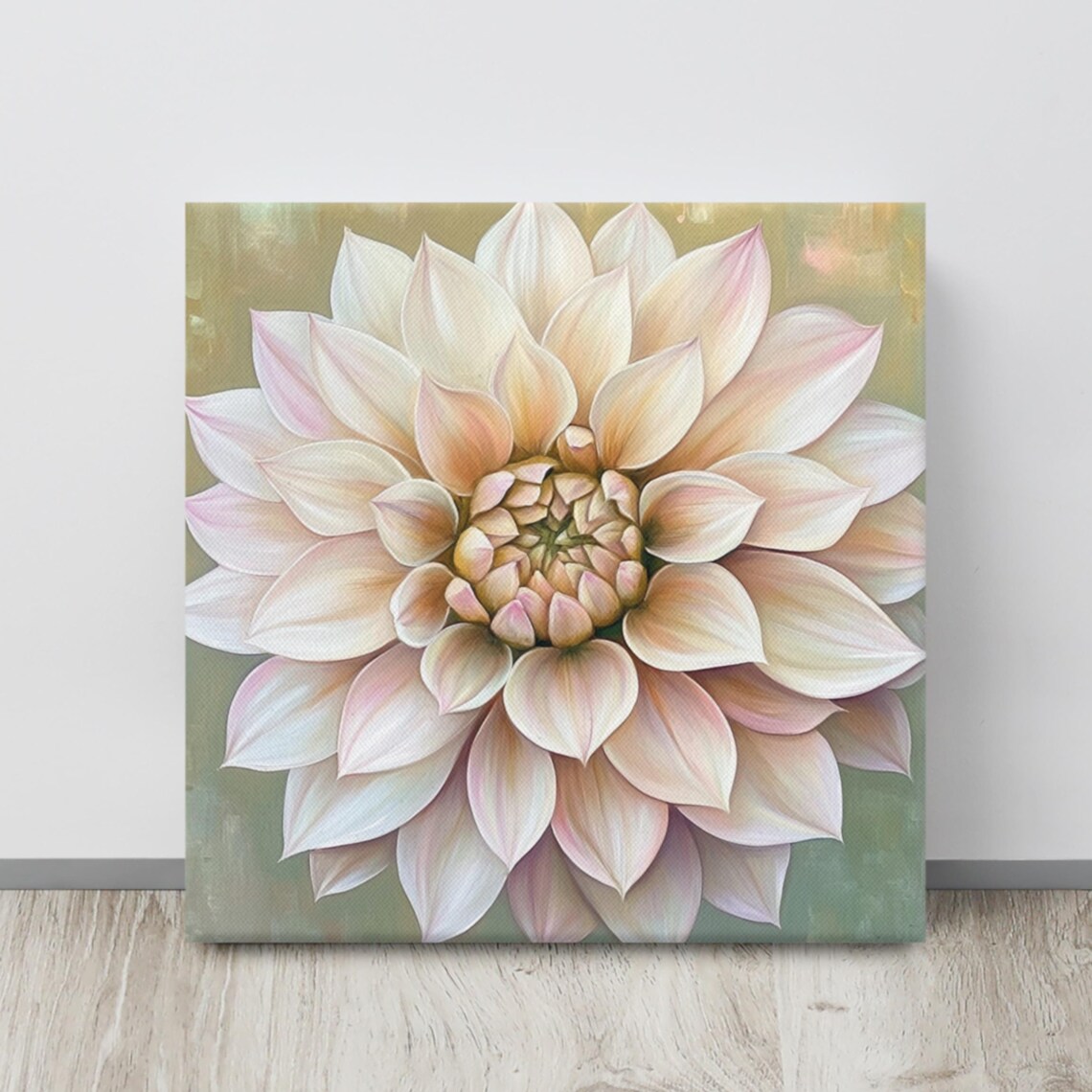 Blush Pink Dahlia Layered Petals Botanical Floral Wall Art Poster