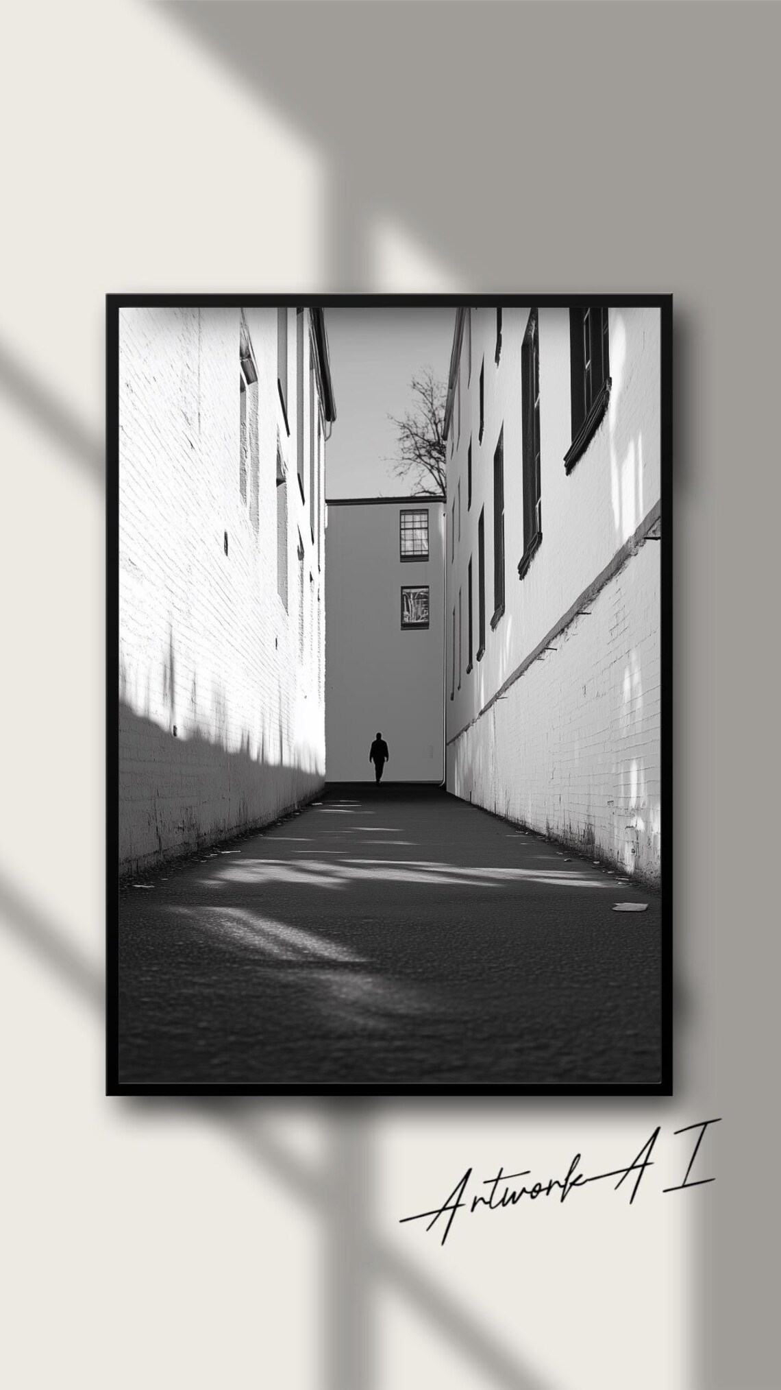 Urban Alleyway, Black And White Architecture Poster - Image 3