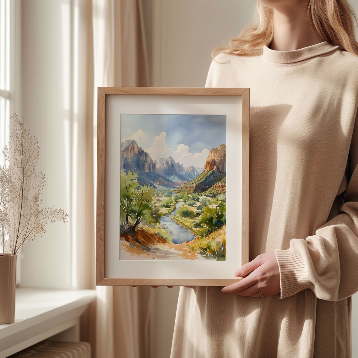 Zion National Park Watercolor, Utah Travel Poster - Image 2