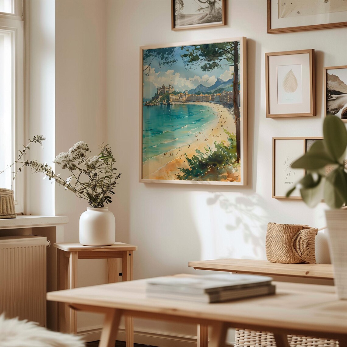 San Sebastian Watercolor Travel Poster, Spain Decor - Image 3