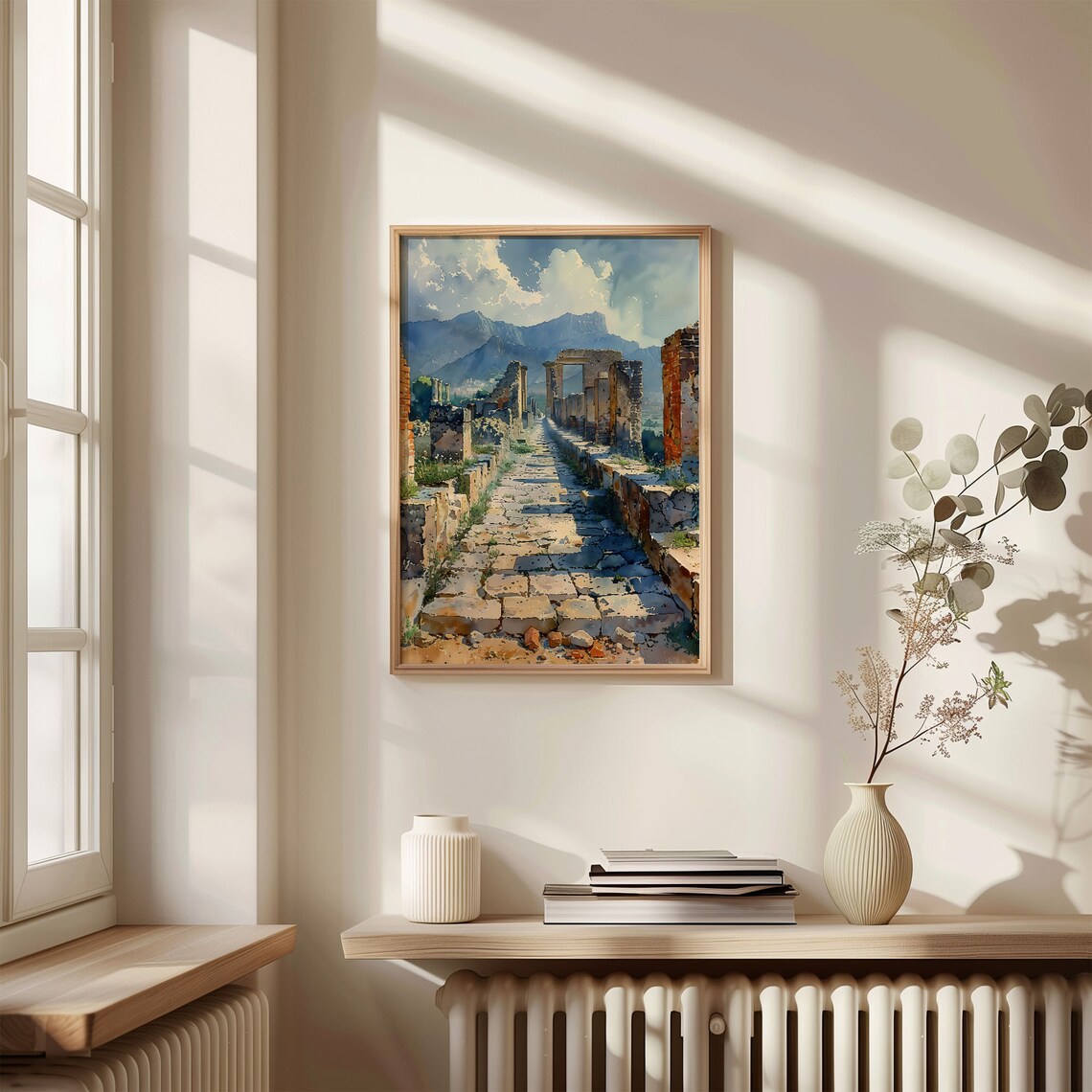 Pompeii Travel Watercolor Art Print, Italy - Image 4
