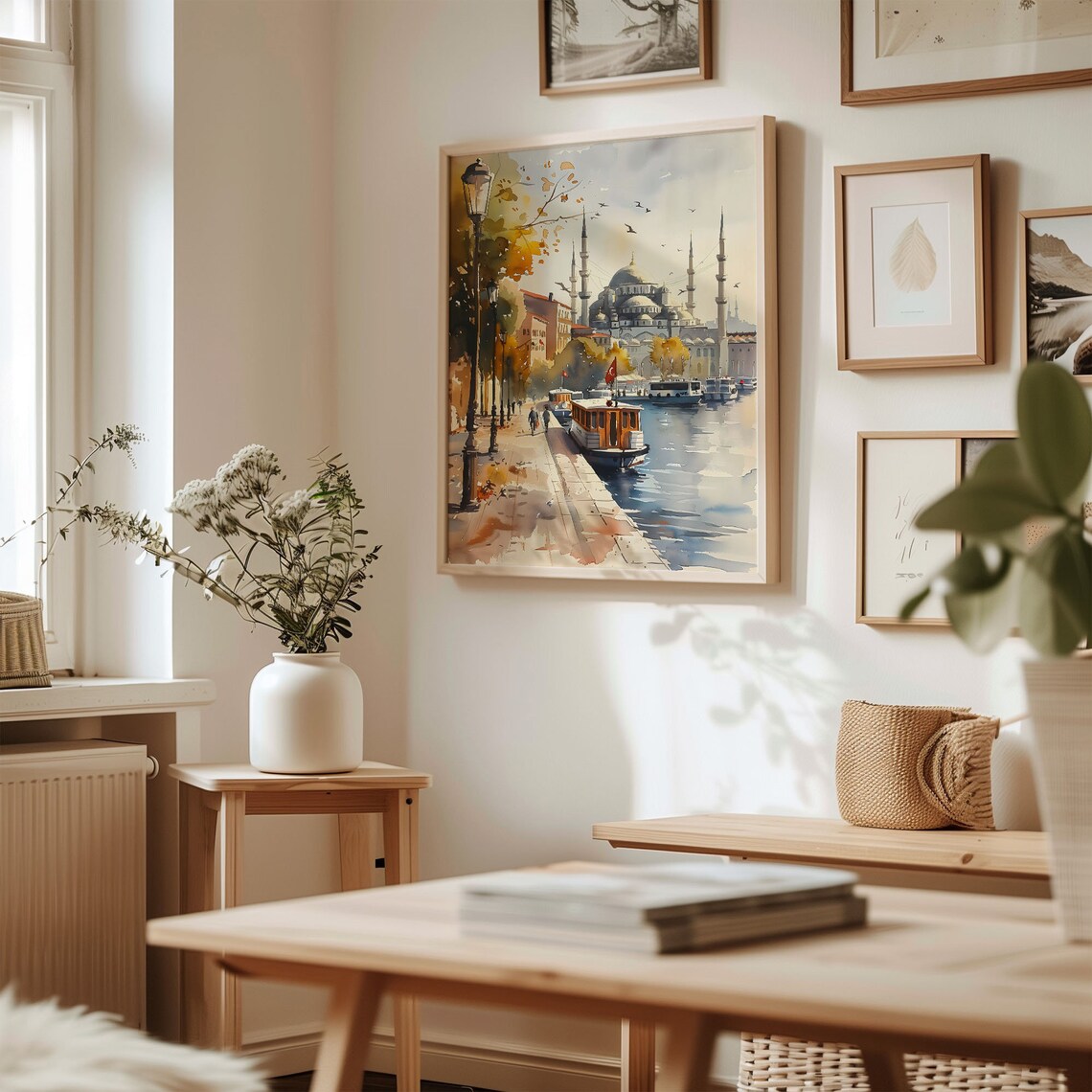 Istanbul Watercolor Travel Poster, Wall Art Print - Image 3