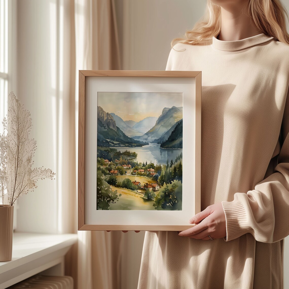 Lake District Watercolor Painting Landscape Art Print - Image 2