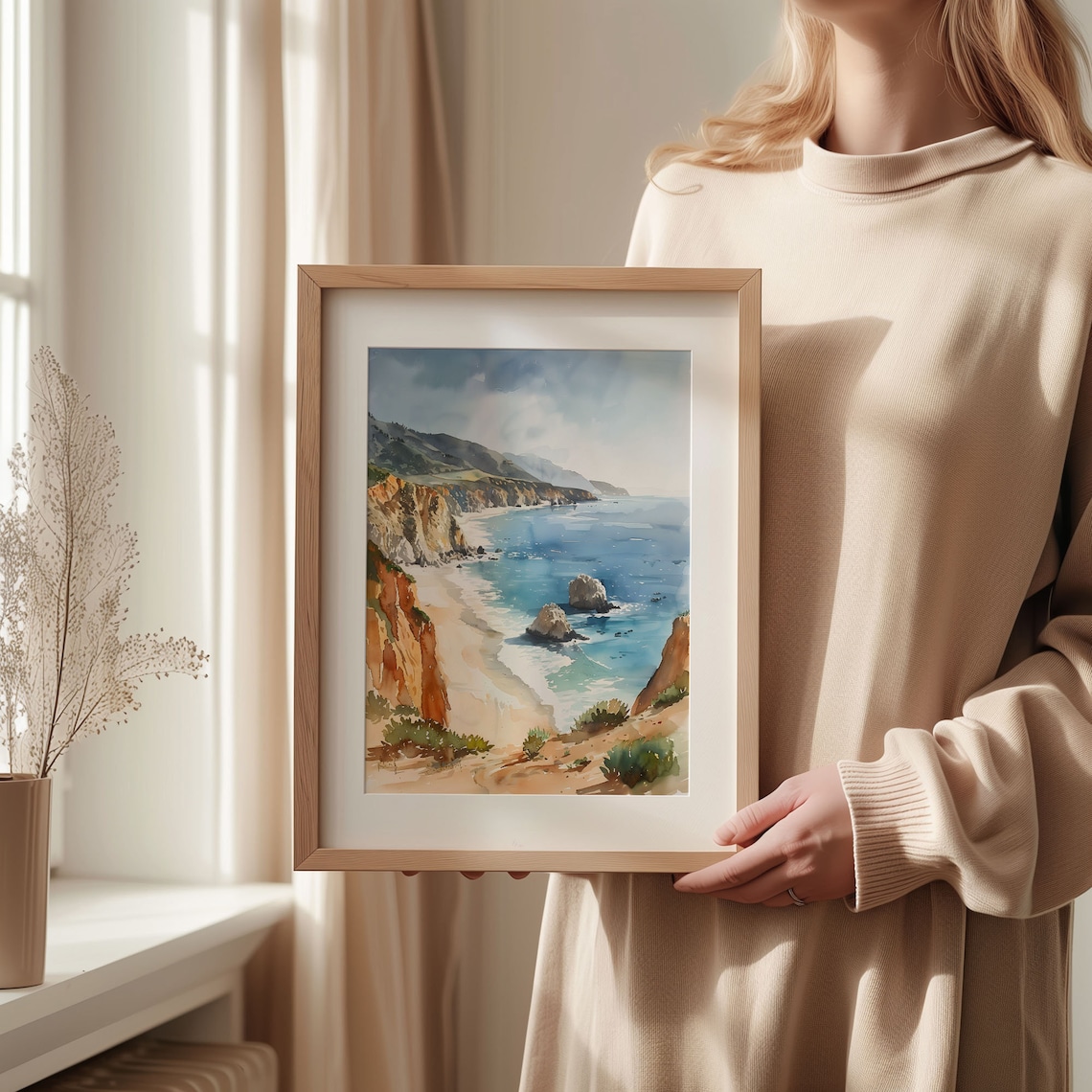 Big Sur Watercolor Art Print, California National Park - Image 2