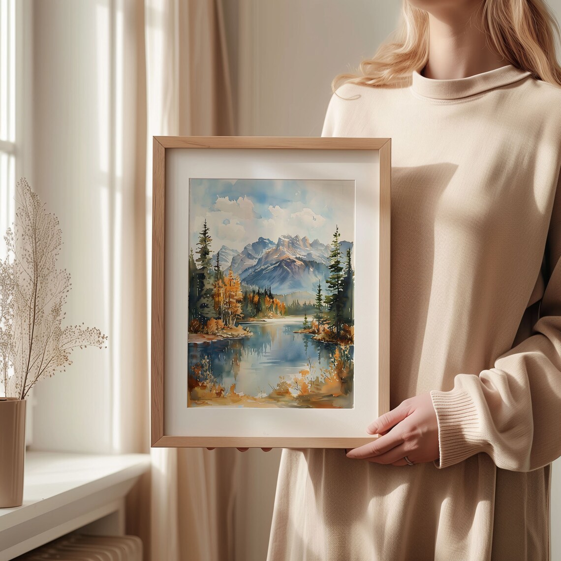 Jasper National Park Watercolor Art Print, Canada - Image 2
