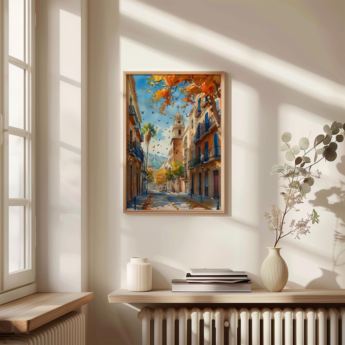 Barcelona Spain Old Town Church Tower Street Watercolor Poster - Image 4