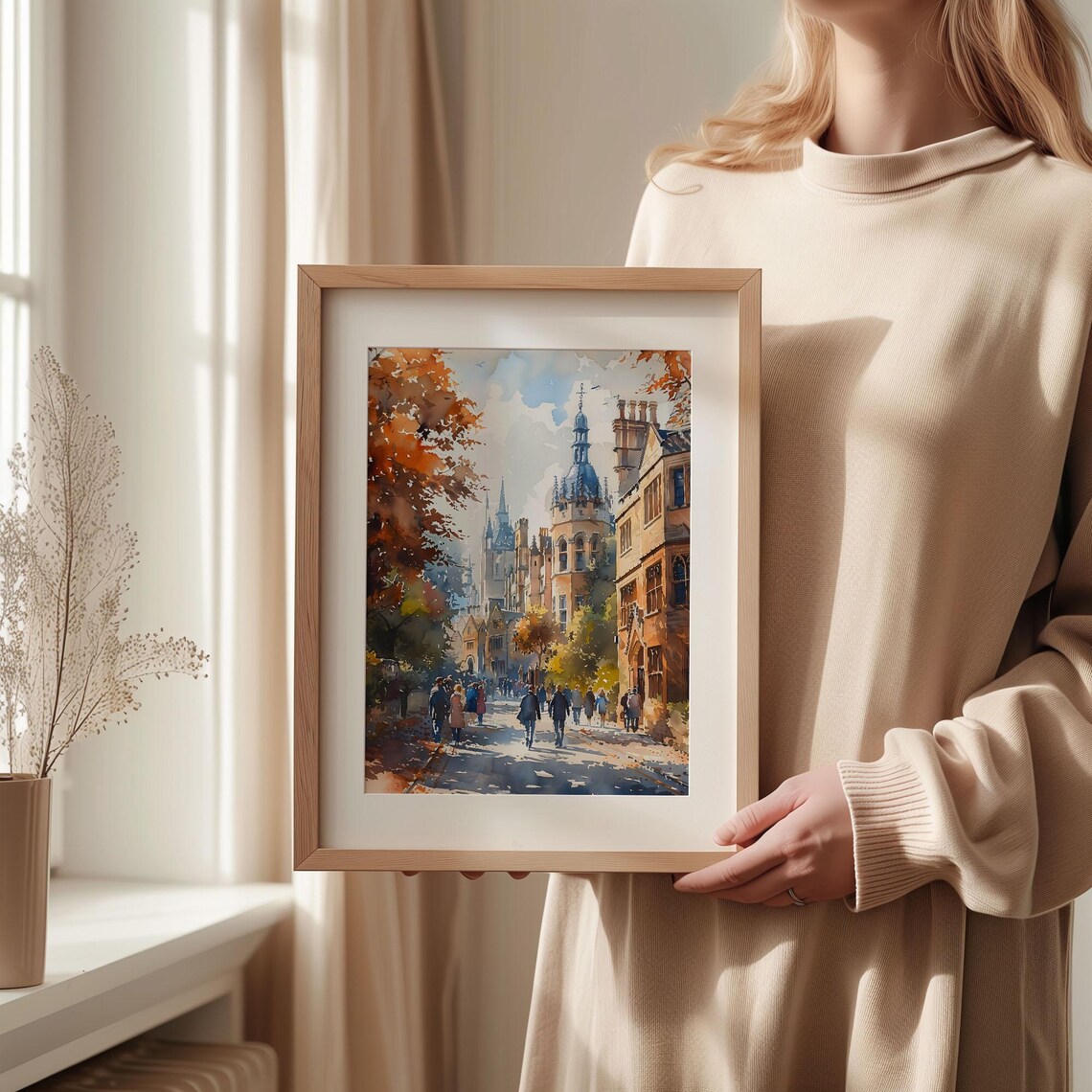 Oxford UK Watercolor Travel Poster, United Kingdom - Image 2