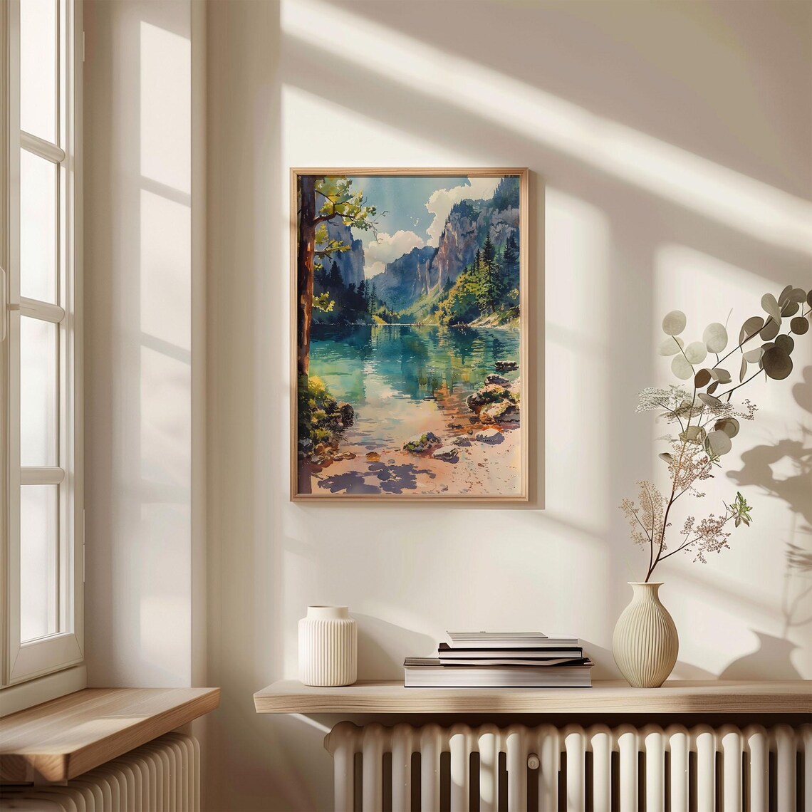 Plitvice Lakes Watercolor Painting, Croatia Travel Poster - Image 4