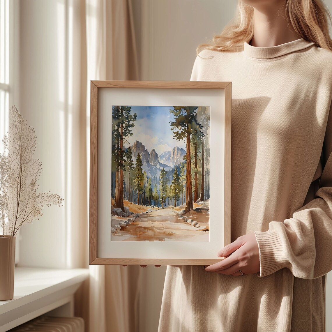 Sequoia Watercolor Art Print, National Park Decor - Image 2