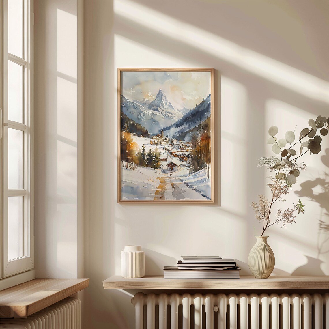 Zermatt Watercolor Travel Poster, Switzerland Art Print - Image 4