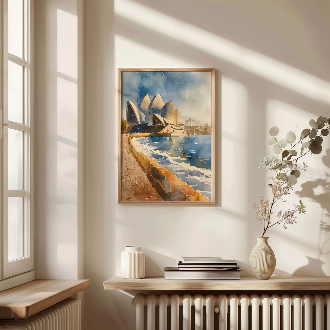 Sydney Opera House Australia Harbour Sunset Watercolor Poster - Image 4
