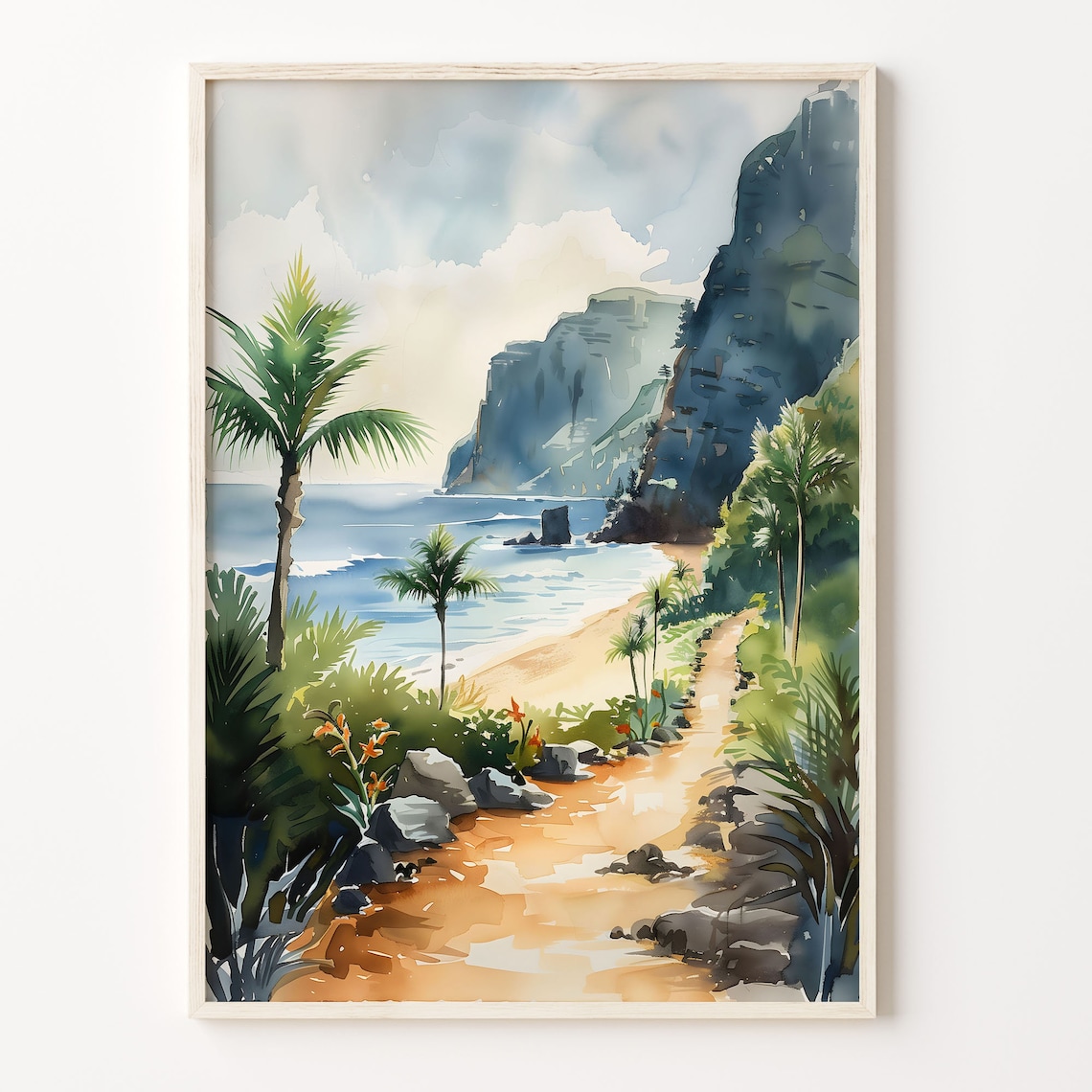 Big Island Watercolor Hawaii Travel Poster