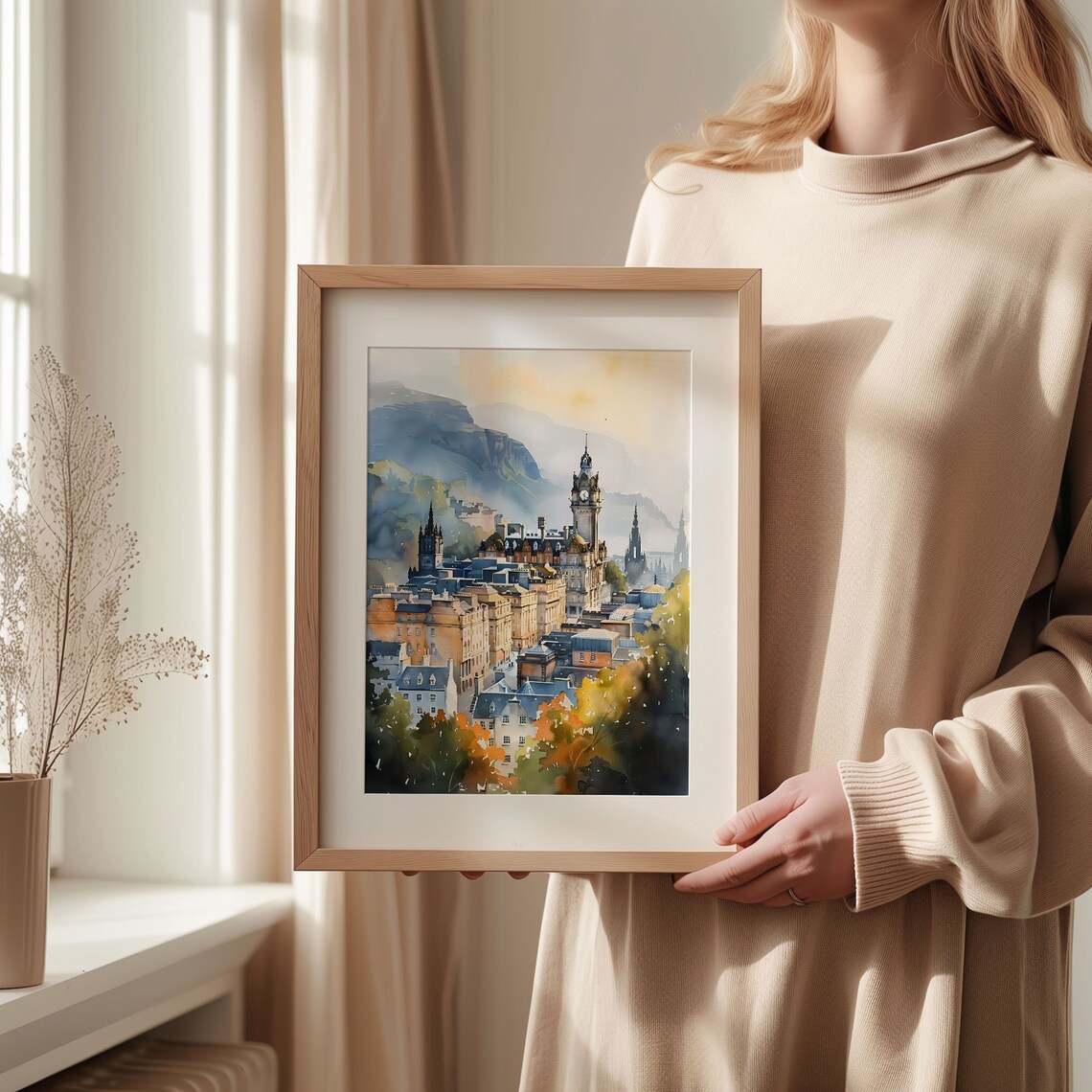 Edinburgh Watercolor Painting Travel Poster - Image 2