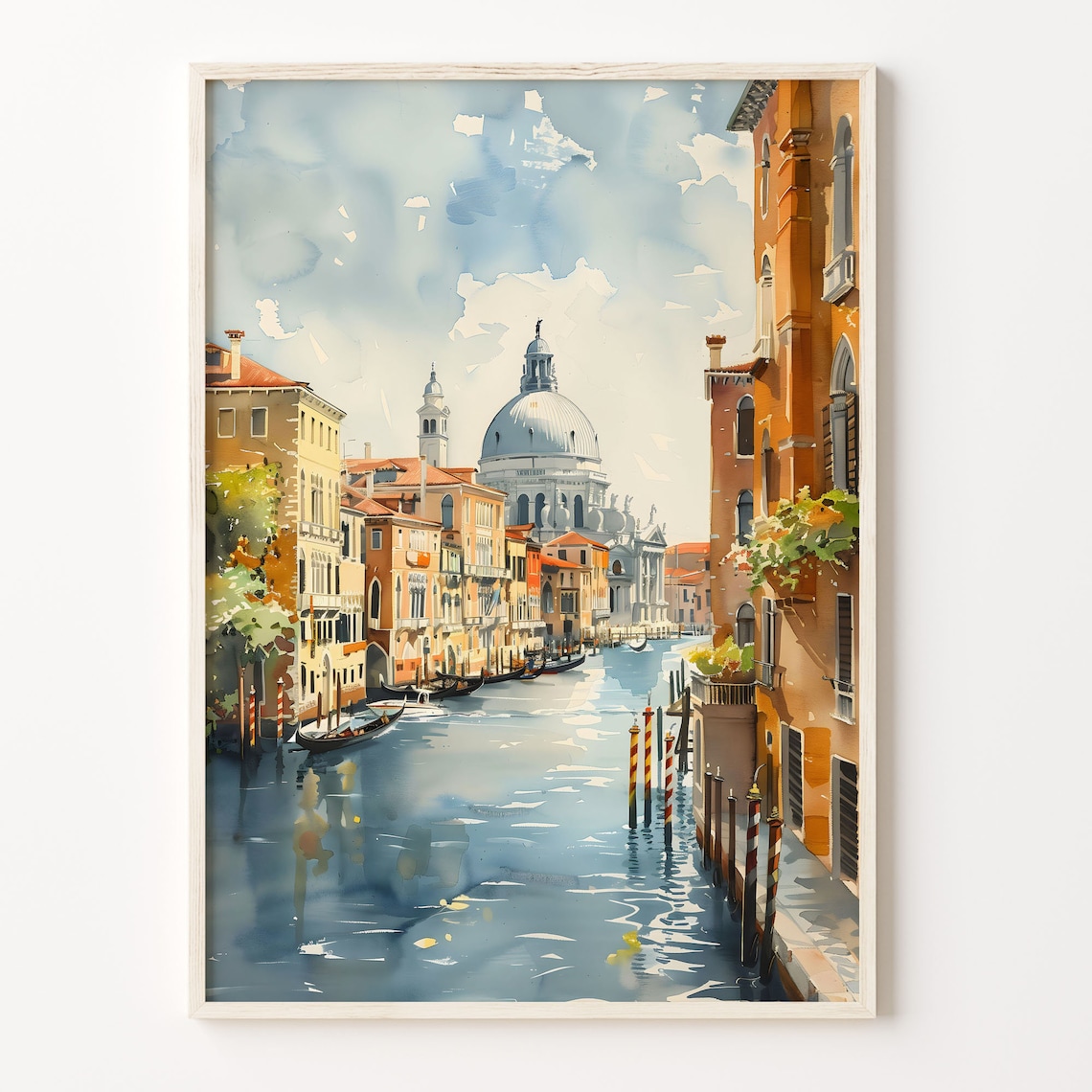 Venice Watercolor Travel Poster, Italy Wall Art