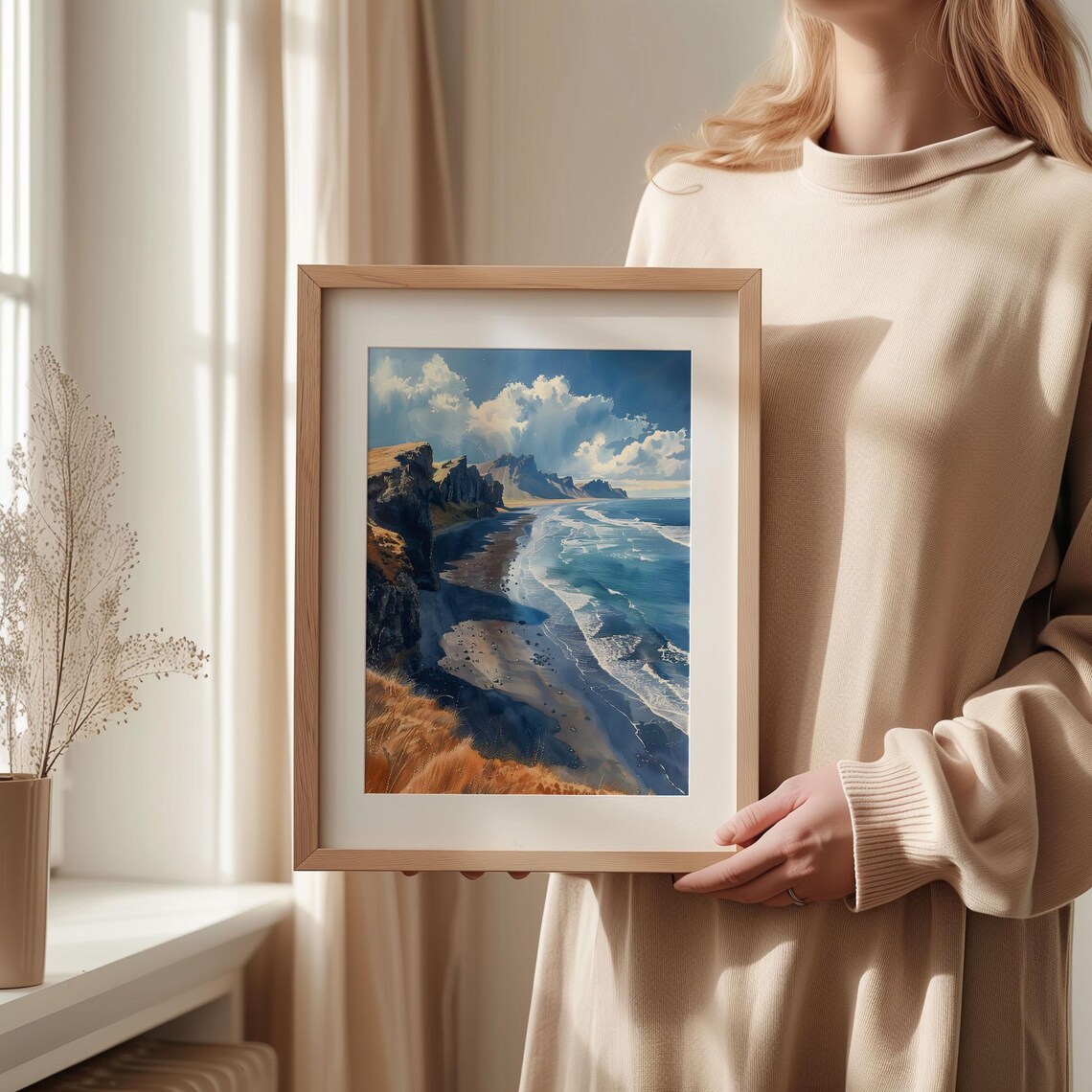 Iceland Watercolor Painting, Ingvellir National Park - Image 2