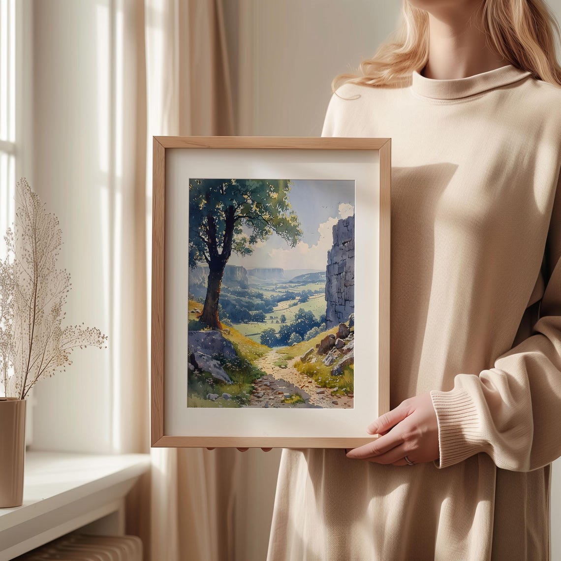 Yorkshire Dales National Park Countryside Watercolor Painting Poster - Image 2
