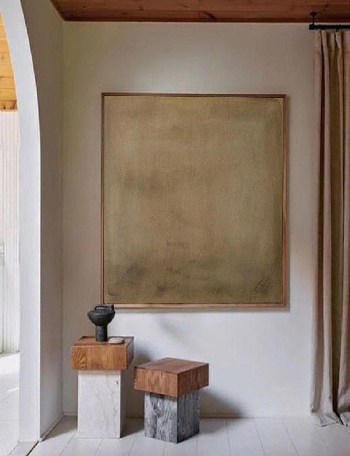 Wabisabi Brown Abstract Wall Art Print - Image 3