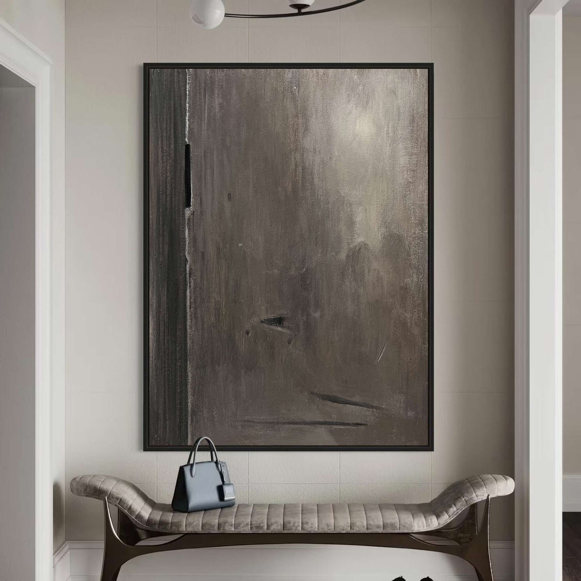 Calm Minimalist Gray Brown Wabi Sabi Abstract Texture Art Poster - Image 3