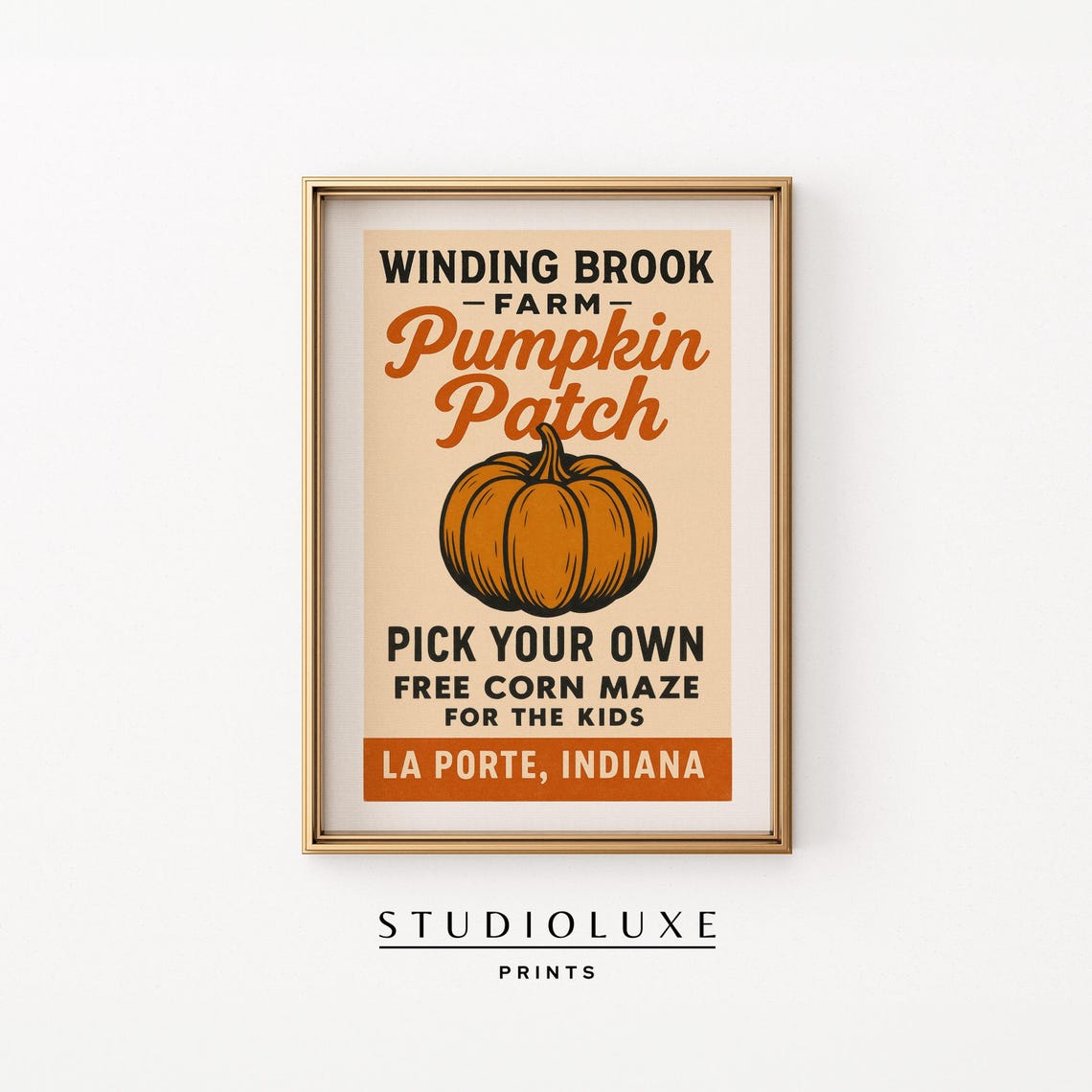 Winding Brook Farm Pumpkin Patch Pick Your Own La Porte Indiana Fall Poster