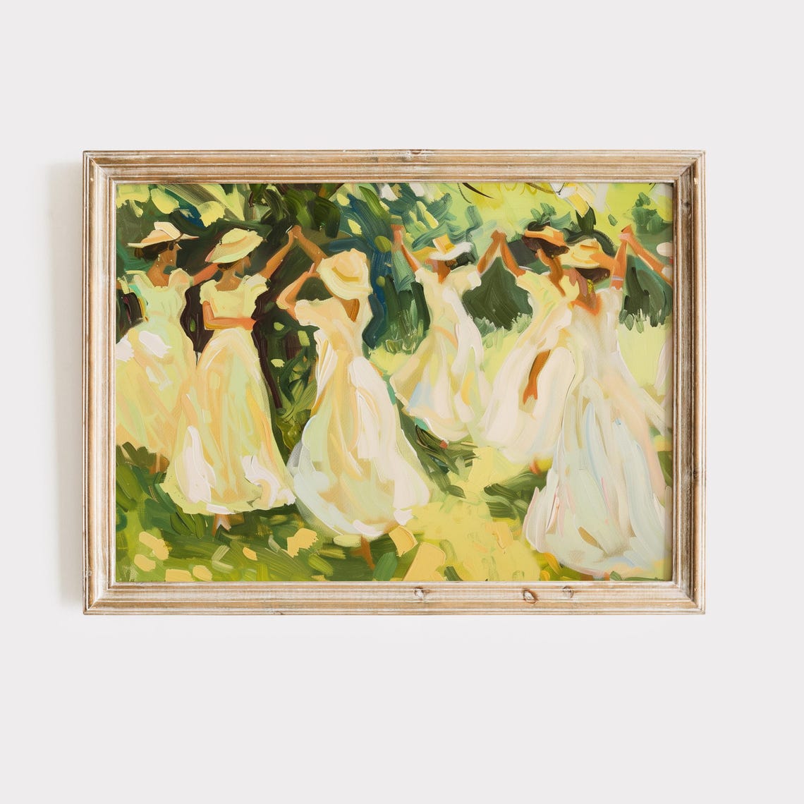 Women Dancing In White Dresses Garden Party Impressionist Art Poster