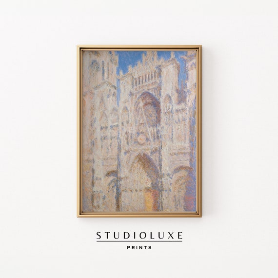 Vintage Claude Monet Print Church Painting Landscape Mural Wall Art Fine Poster Living Room