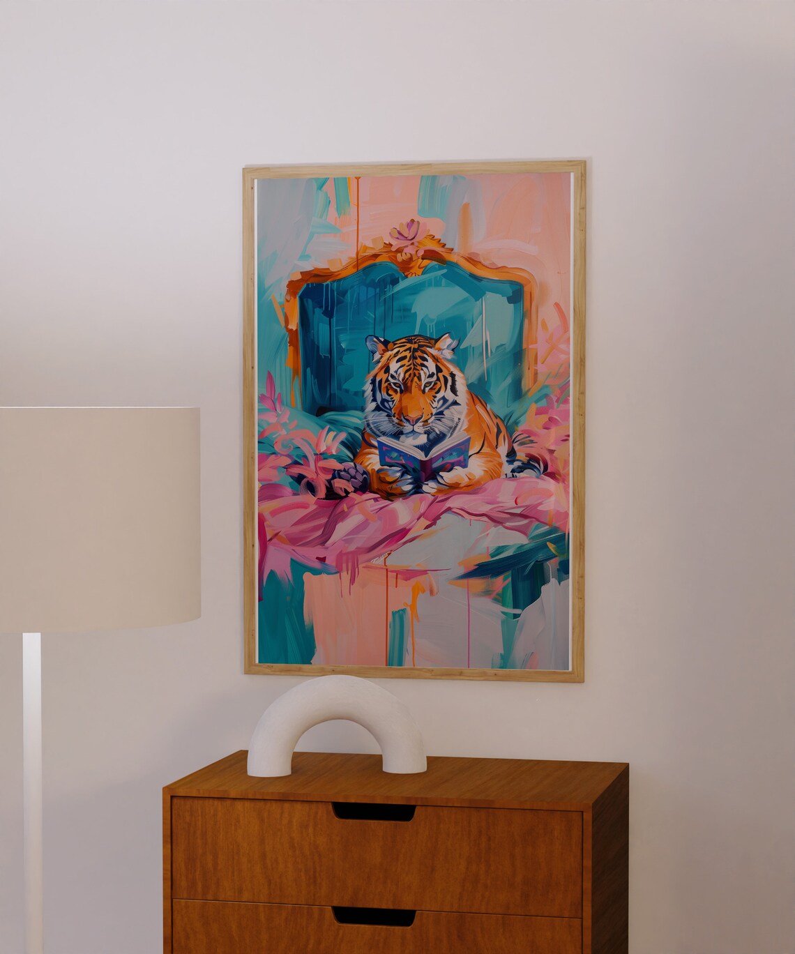 Tiger Art Print, Maximalist Living Room Decor