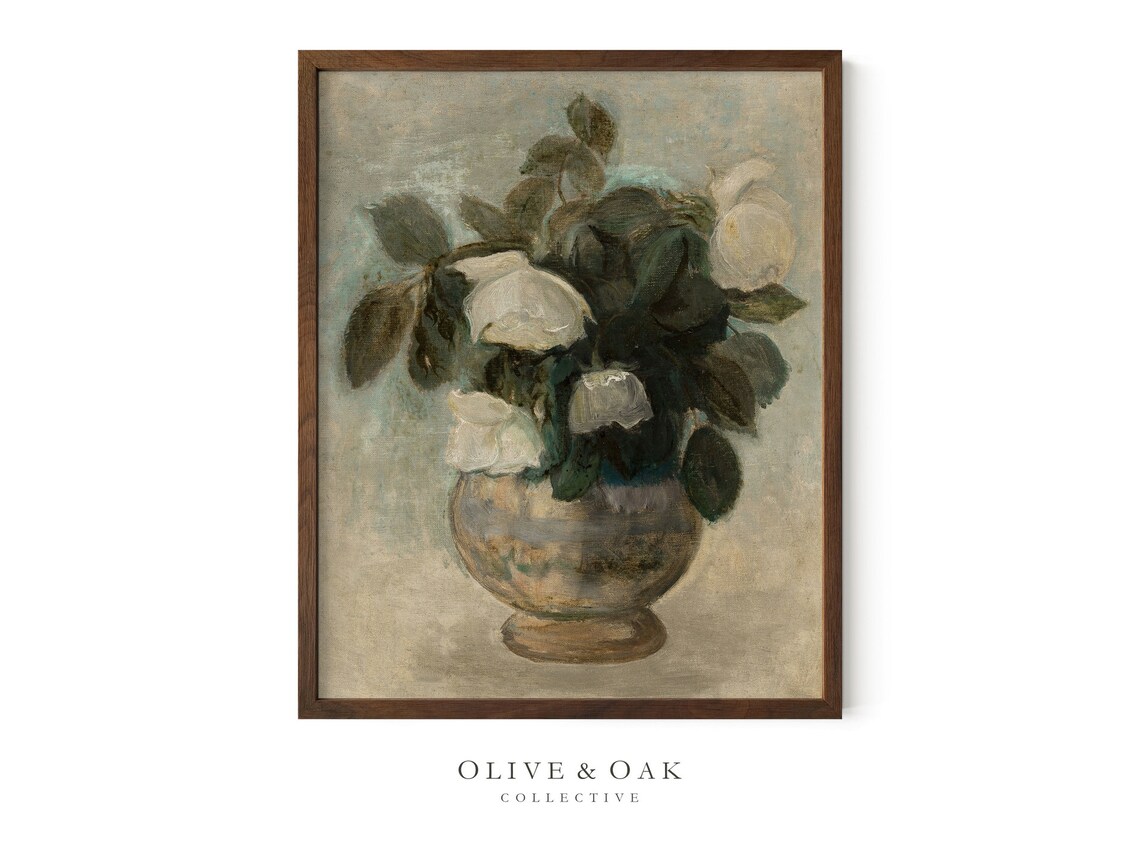 Vintage Roses Still Life, Traditional Decor Art Print - Image 3