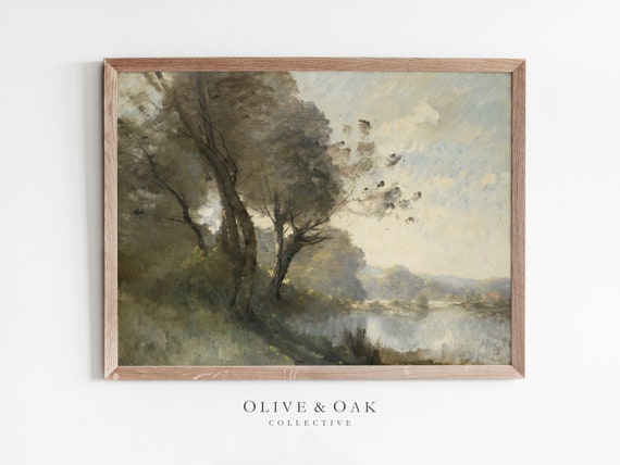 Soft Landscape Painting, Vintage Landscape Art Print