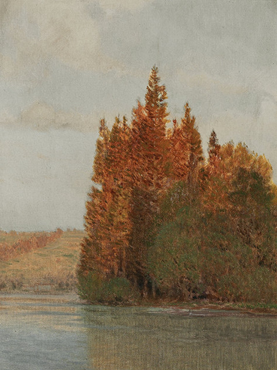 Autumn Lake Landscape Painting, Cottagecore Fall Art Print - Image 4