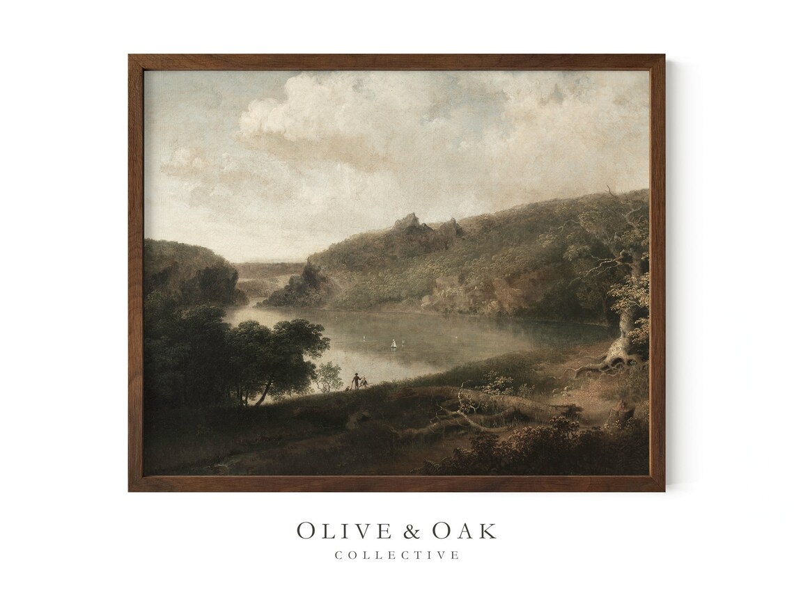Rustic Lake Landscape, Vintage Decor Art Print - Image 2