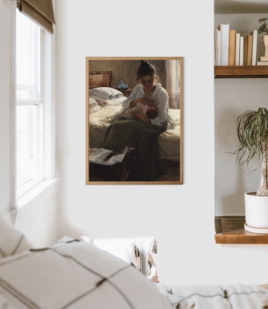 Vintage Portrait Painting Mother and Baby Art Print - Image 3