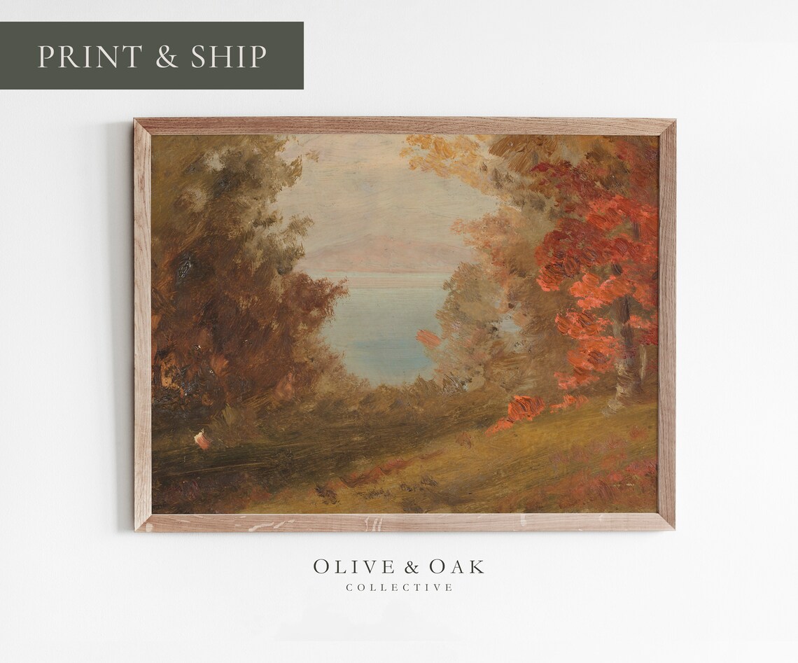 Autumn Landscape Painting, Fall Decor Art Print