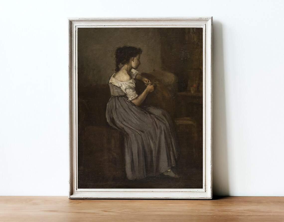 Moody Vintage Portrait Painting, Victorian Art Print - Image 2