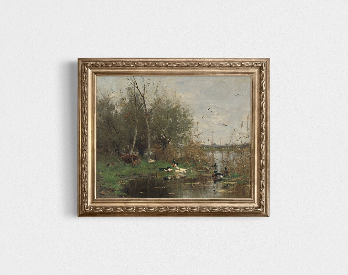 Spring Landscape Duck Painting, Country Nursery Art Print - Image 2