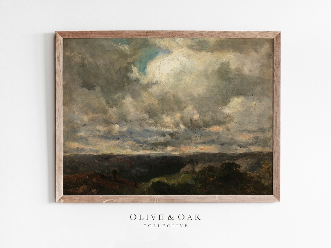 Horizon Vintage Antique Cloud Study Art Print