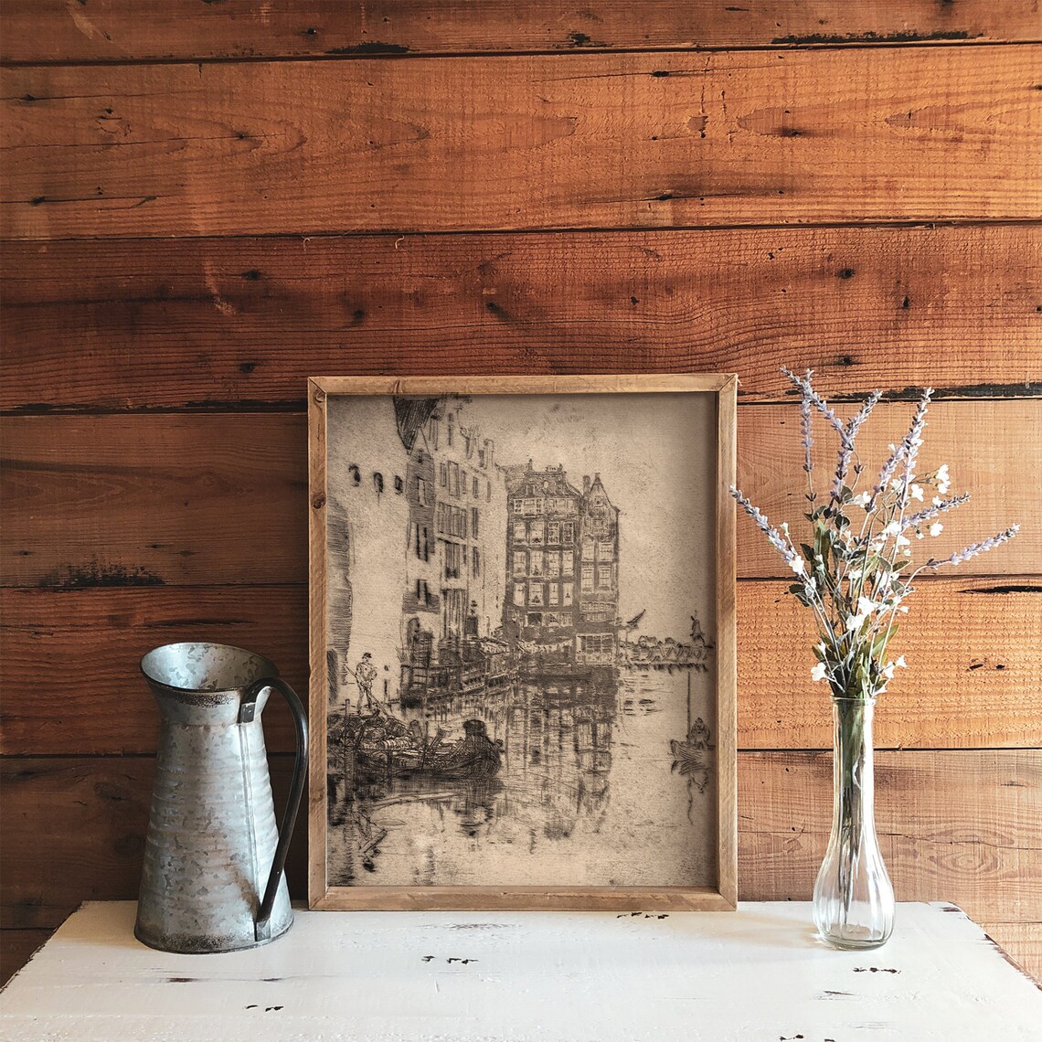 Vintage Architecture Cityscape Drawing - Art Print - Image 4