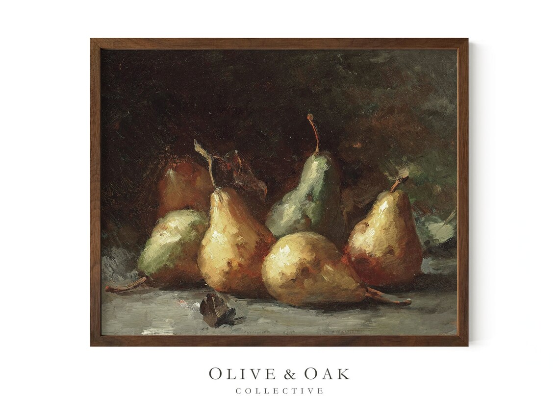 Pear Still Life Painting, Kitchen Decor Art Print - Image 3