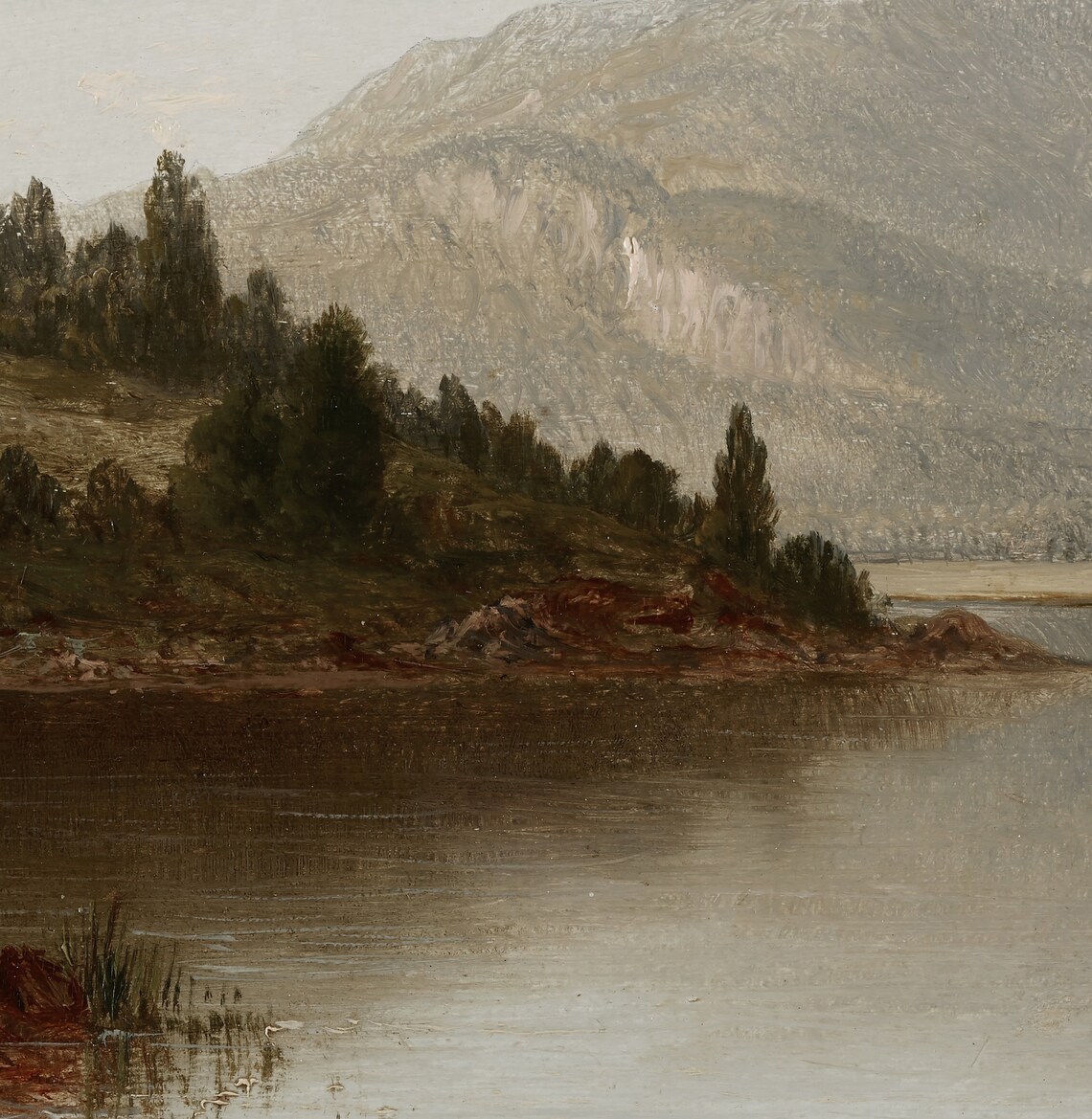 Muted Landscape Lake House Vintage Coastal Art Print - Image 3
