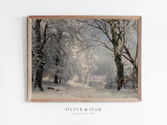 Winter Landscape Snow Painting, Nature Art Print