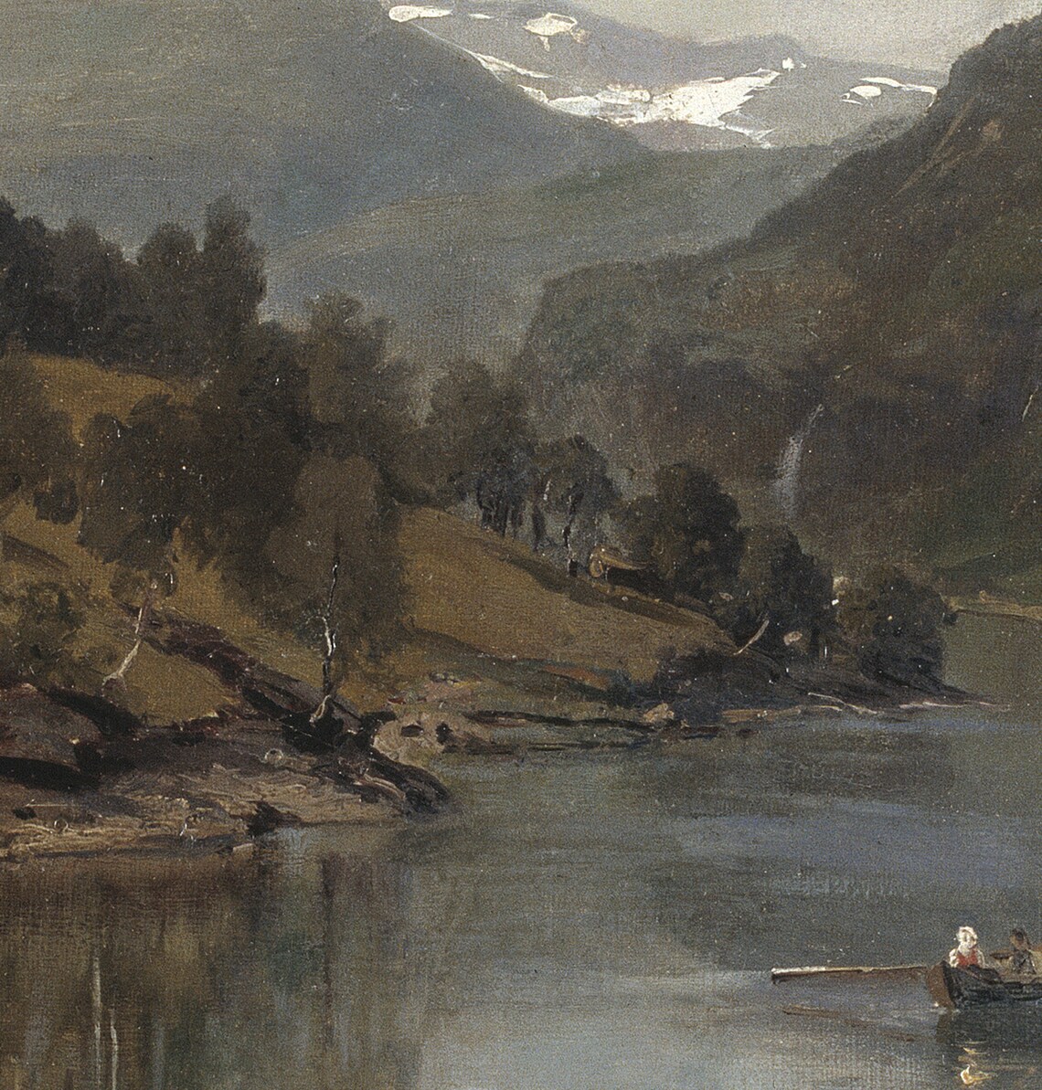 Moody Lake Painting, Vintage Lake House Decor Art Print - Image 3