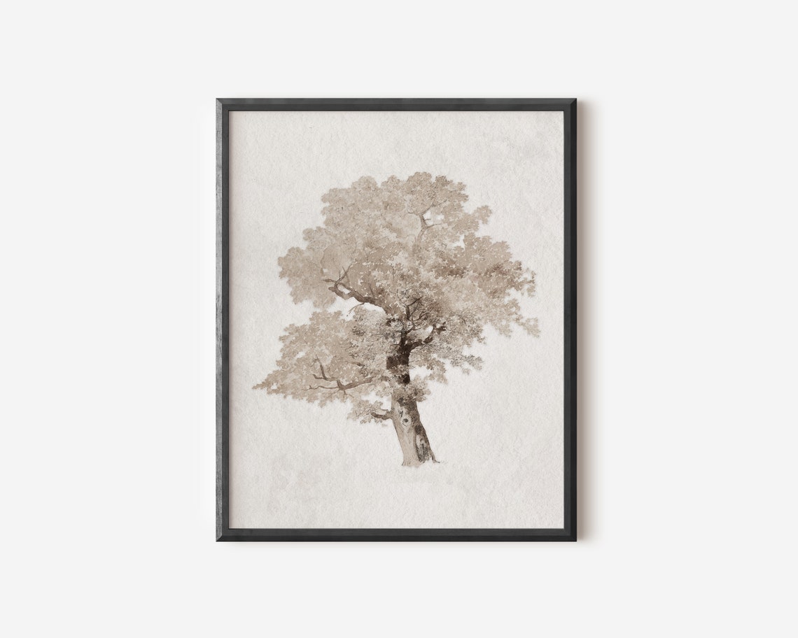 Neutral Tree Artwork Vintage Art Print Farmhouse Decor Art Print Neutral Wall Art 562 - Image 4