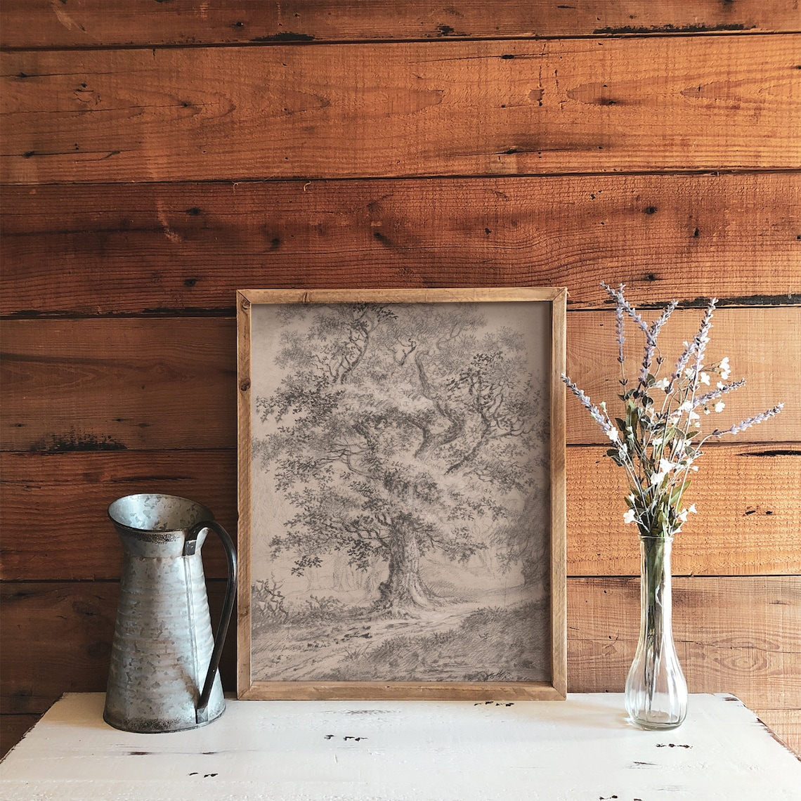 Vintage Tree Sketch, Rustic Neutral Wall Art Print - Image 2